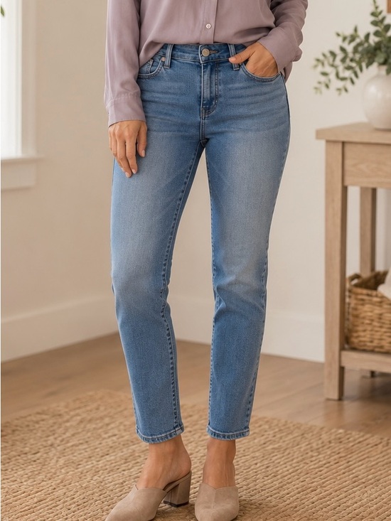 Buffalo David Bitton “Aubrey” Mid-Rise Ankle Grazer Jeans