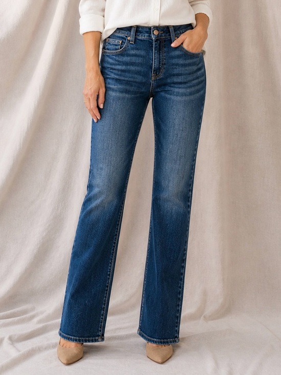 Michael Kors Bootcut Jeans in Medium Blue Wash