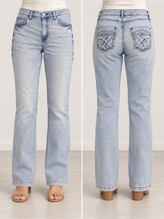 Flamingals Classic Blue Flare Jeans