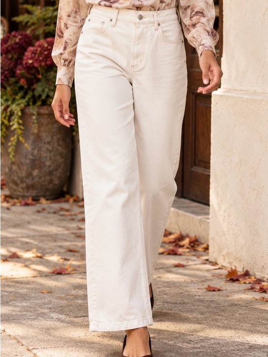 pistola Cream Lana High-Rise Wide-Leg Jeans