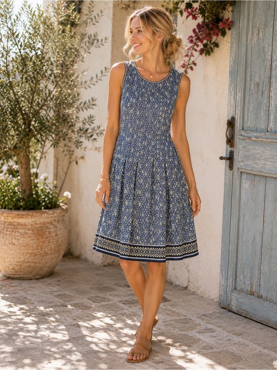 Max Studio Blue and Green Patterned Dress