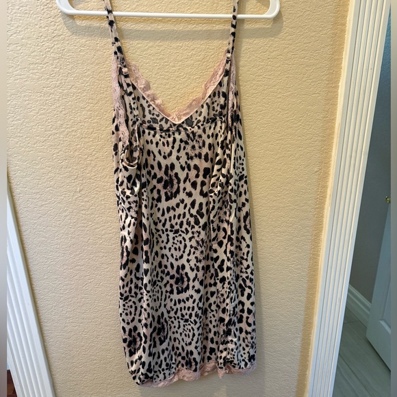 Leopard Print Lace Trim Chemise - PAIR WITH ROBE!