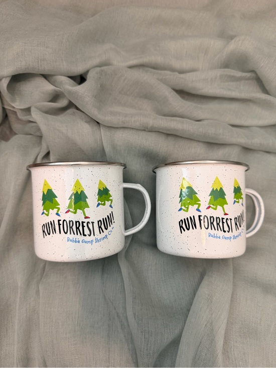 "Run Forrest Run" White Enamel Camping Mug