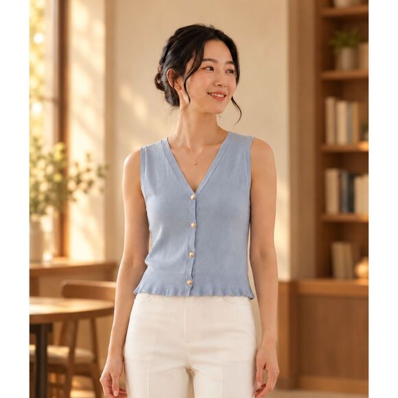 Kathy Ireland Light Blue Sweater Vest