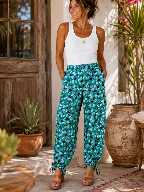 Diane Von Furstenberg Floral Drawstring Joggers