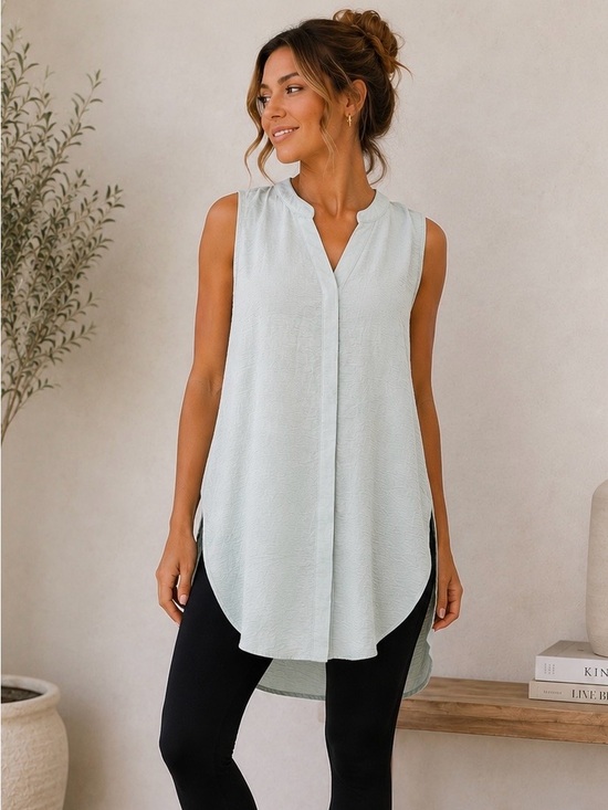 Tamara H Seafoam Sleeveless Tunic Blouse