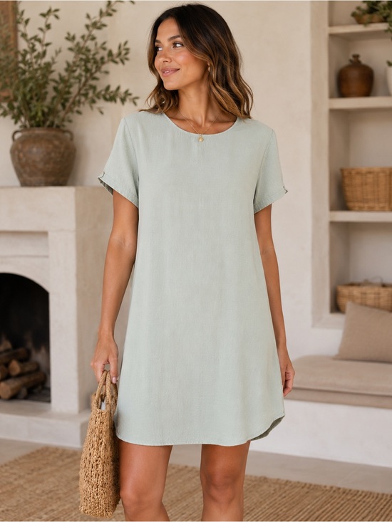 Bella Dahl Sage Green Relaxed Shift Dress