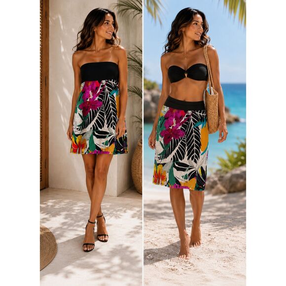 Coco Bianco Tropical Floral Beach Skirt