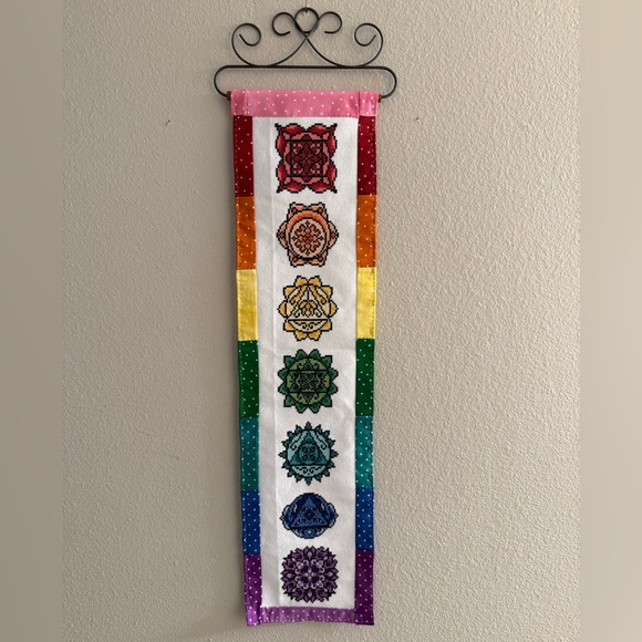 Colorful Hand-Stitched Chakra Wall Hanging Decor