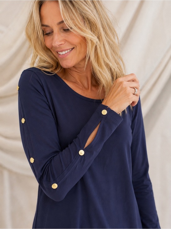 Anne Klein Navy Blue Women's Top