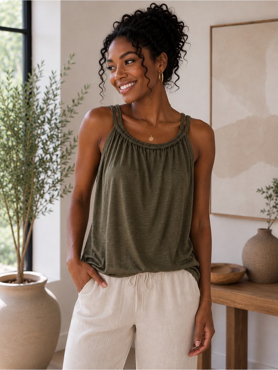 bobeau Olive Halter Tank Top NWOT