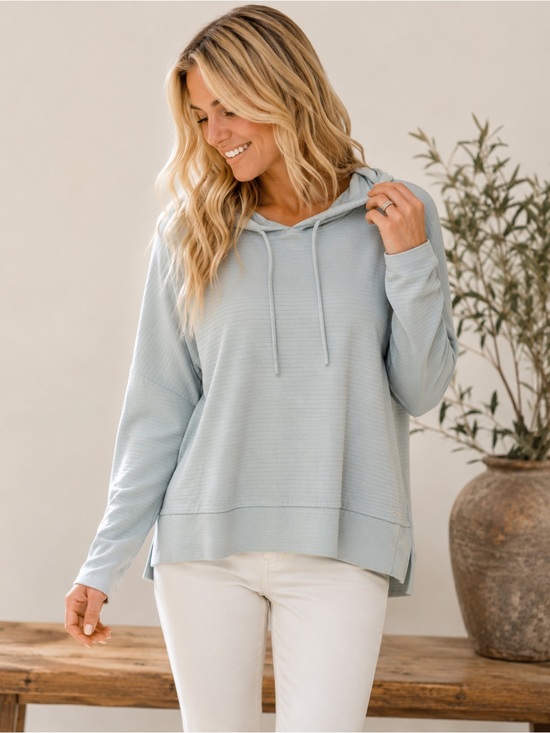 Mondetta Light Seafoam Green Ribbed Hoodie