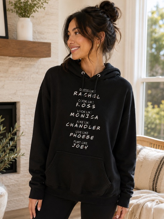 ‘Friends’ Black Graphic Hoodie