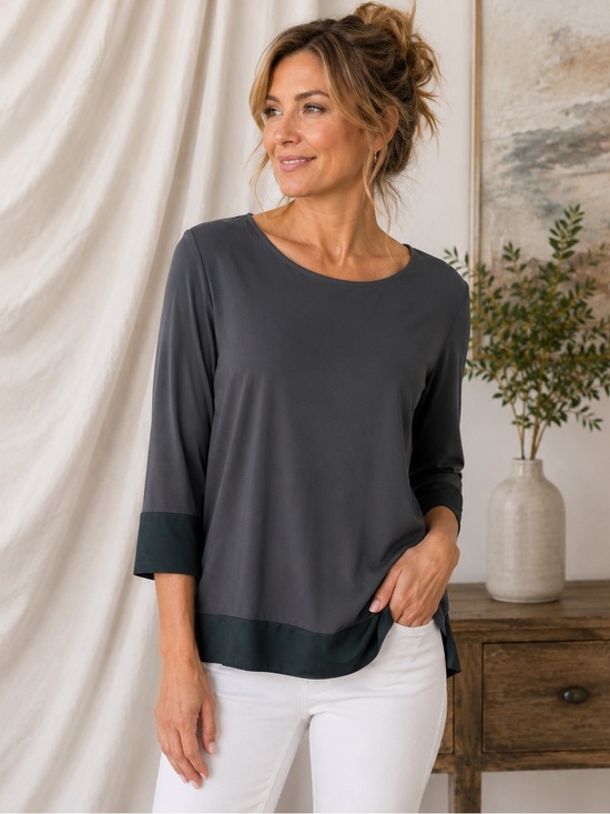 Chic Forest Green Women's Blouse by Crystal & Violet