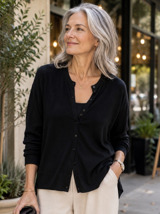 Coldwater Creek Black Knit Sweater