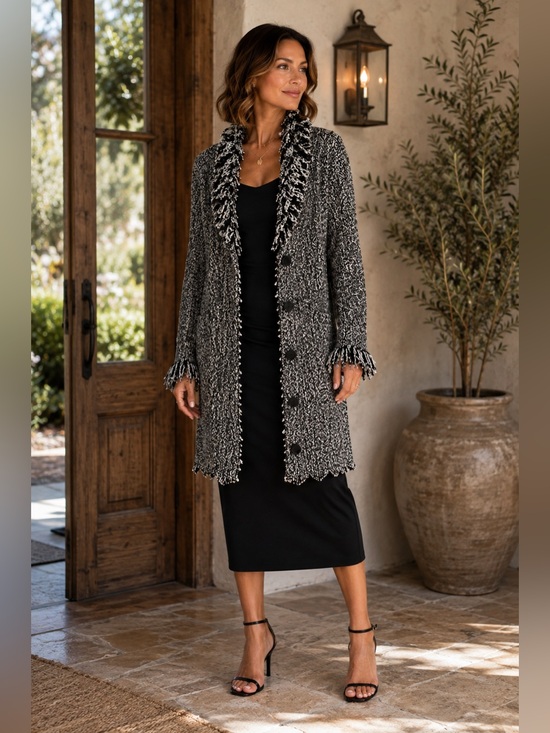 Stylish Black and White Cardigan