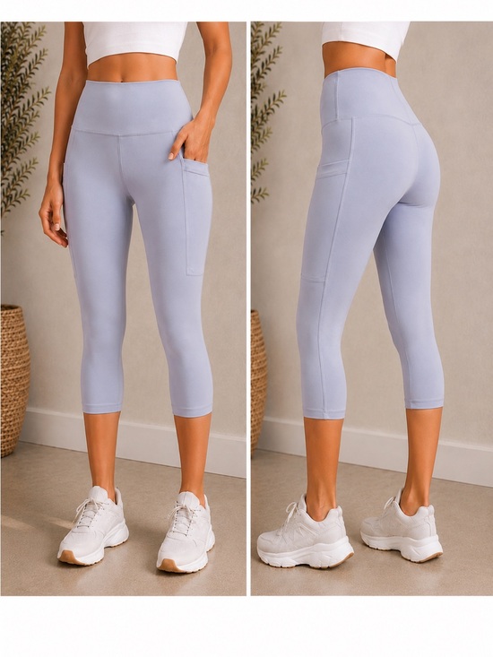 Fabletics Powerhold Leggings - Light Blue