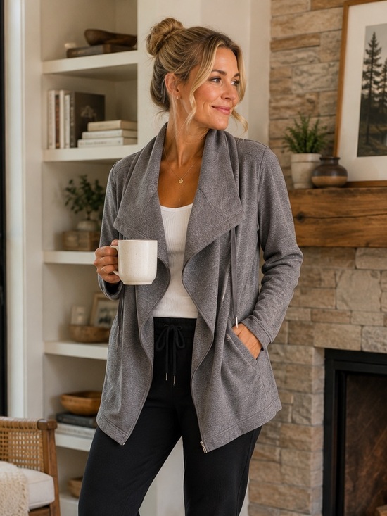 Zella Charcoal Gray Fleece Lined Jacket