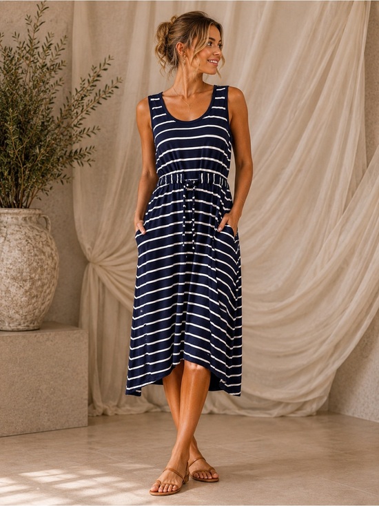 GAP Navy and White Striped Dress