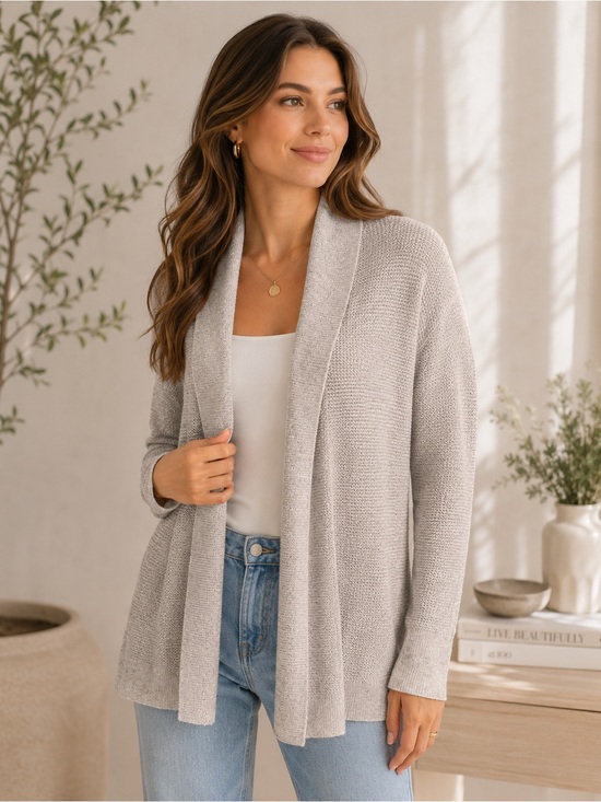 GAP Light Gray Open-Front Cardigan