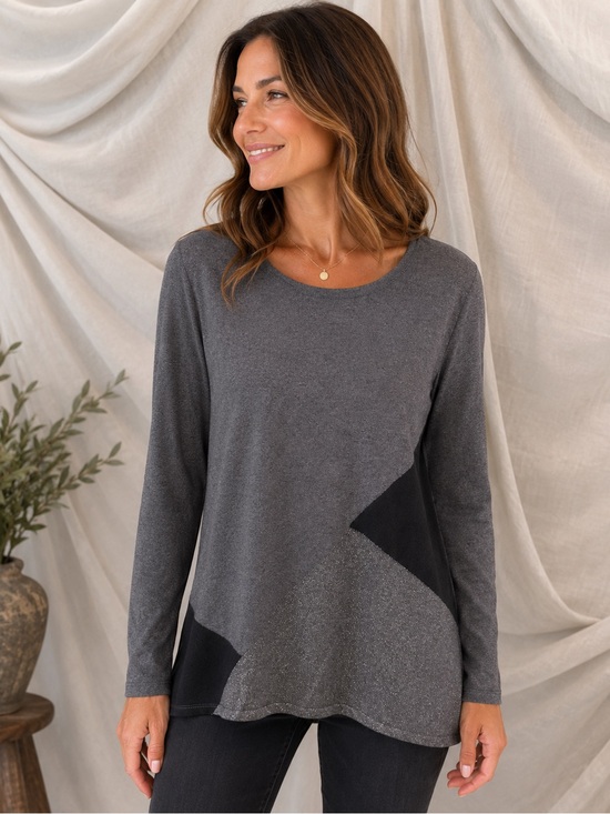 Chico's Gray and Black Sweater