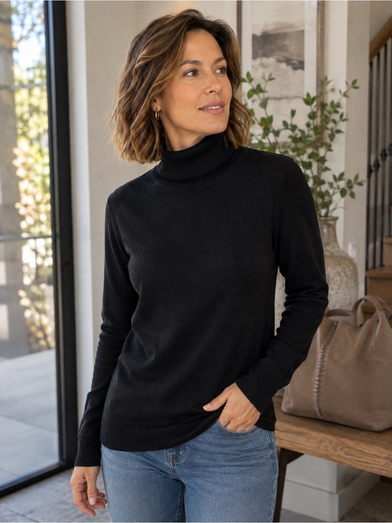 Chico's Classic Black Turtleneck Sweater