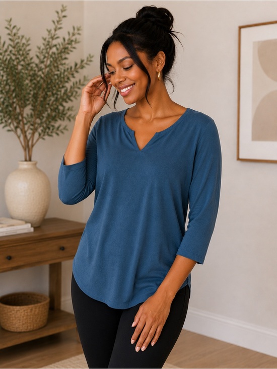 Chico’s Teal V-Neck Women's Top
