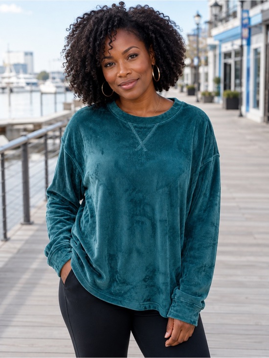 Lou & Grey Green Corduroy Sweater