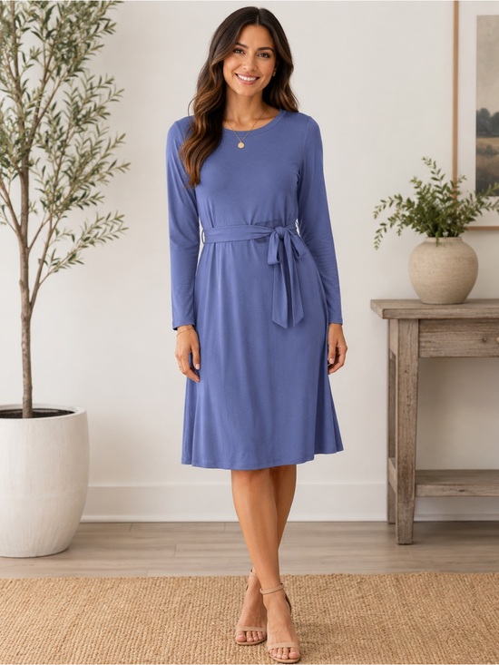 J. Jill Classic Long-Sleeve Blue Dress