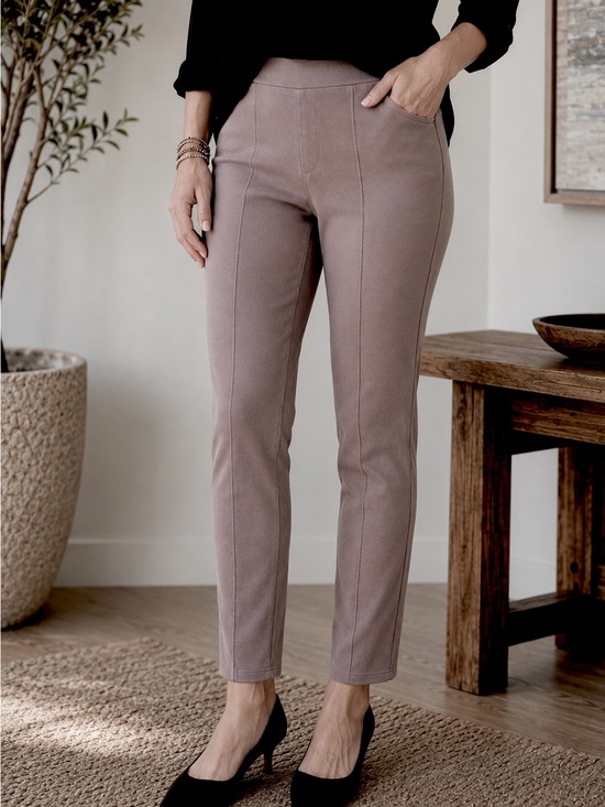 Style & Co. Taupe Ponte Ankle Pants with Front Seams