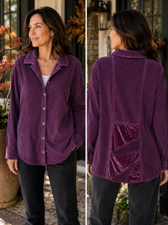 J. Jill Deep Purple Corduroy Jacket