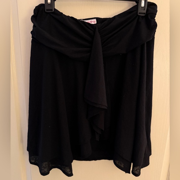 Black Asymmetrical Swim Skirt Coverup