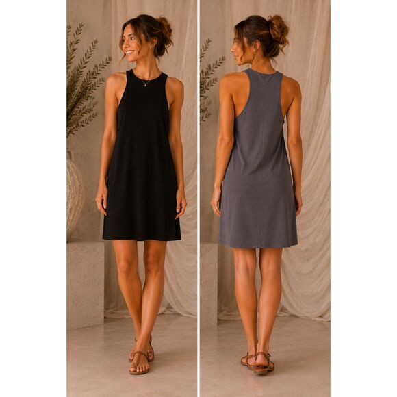 Forever 21 Black and Gray Sleeveless Dress