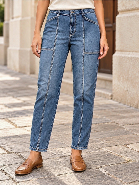 Liz Claiborne Straight Leg Ankle Mid-Rise Jeans Blue Size 8