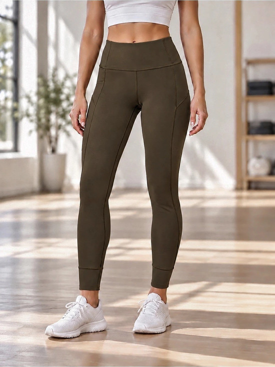 lululemon In Movement Tight 28" *Everlux Olive Green Leggings Waist 2